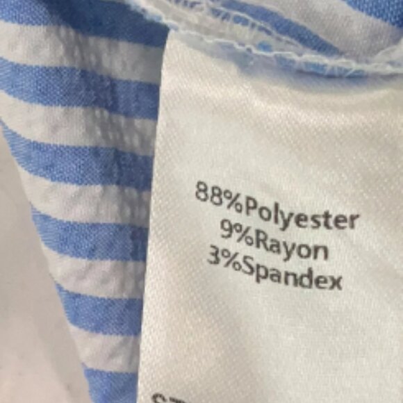 Pomander Place Shirt Blue White Striped Tuckernuck Preppy Dunmore  Selena blouse - Picture 5 of 5